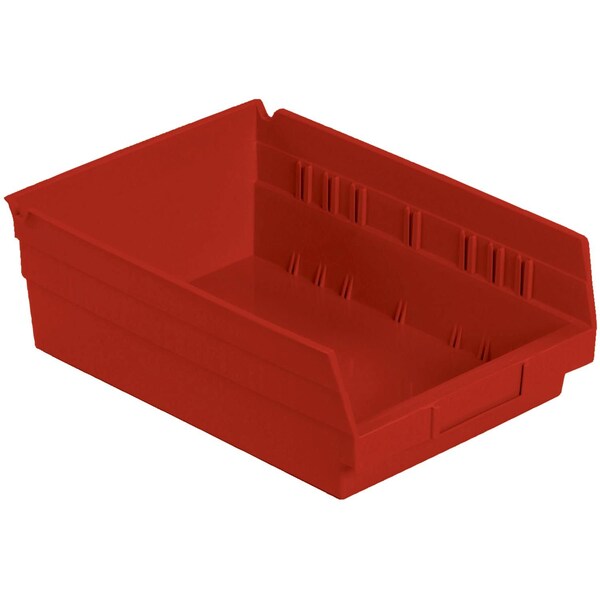 Global Industrial Shelf Storage Bin, Polypropylene, Red, 4 in H, 8-3/8 in W 184843RD - main